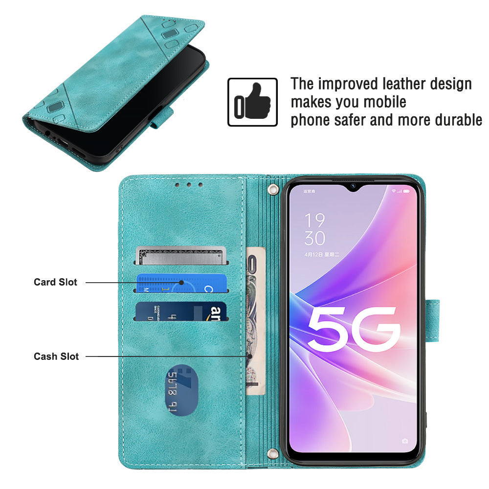 PT005 YB Imprinting Series-6 For Oppo A57 4G A57 (2022) 5G A77 5G Skin Touch Phone Protective Shell Leather Stand Wallet Anti-drop Case PT005 YB Imprinting Series-6 For Oppo A57 4G A57 (2022) 5G A77 5G Skin Touch Phone Protective Shell Leather Stand Wallet Anti-drop Case